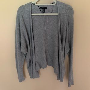 Grey Knit Cardigan Sweater